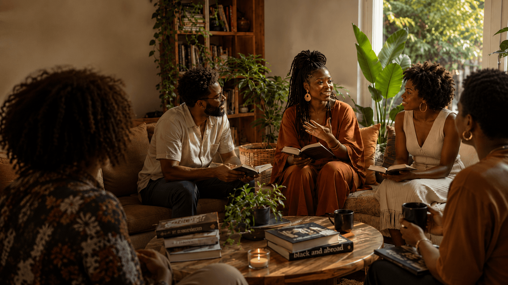 Readers gathered for a warm book club conversation